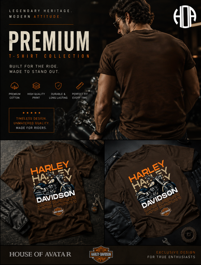 HD MOTOR CYCLES BIKER TSHIRT