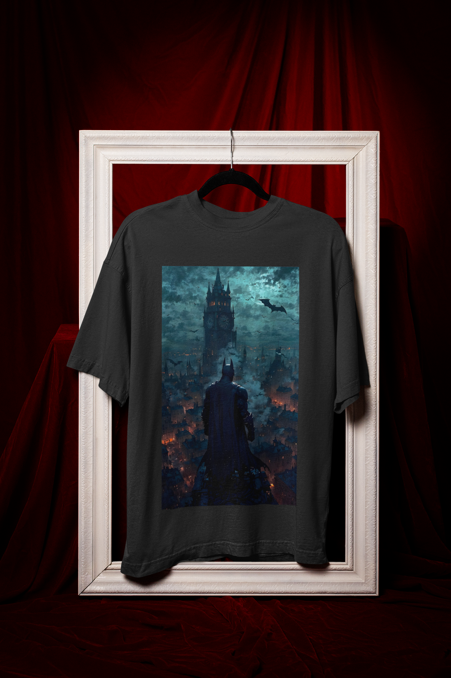 Gotham's Knight Graphic Printed Oversized T-Shirt