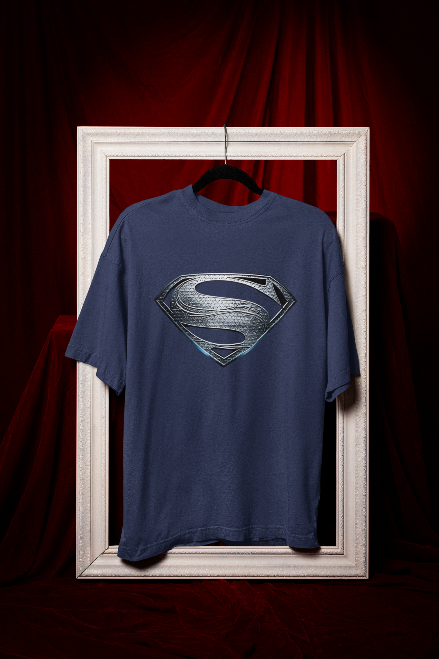 Man Of Steel Silver Logo Premium Oversized fit T-shirt (Unisex)