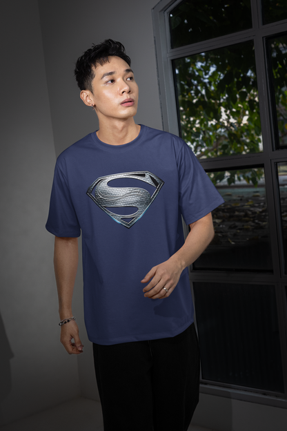 Man Of Steel Silver Logo Premium Oversized fit T-shirt (Unisex)