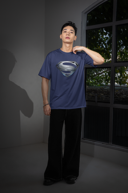 Man Of Steel Silver Logo Premium Oversized fit T-shirt (Unisex)