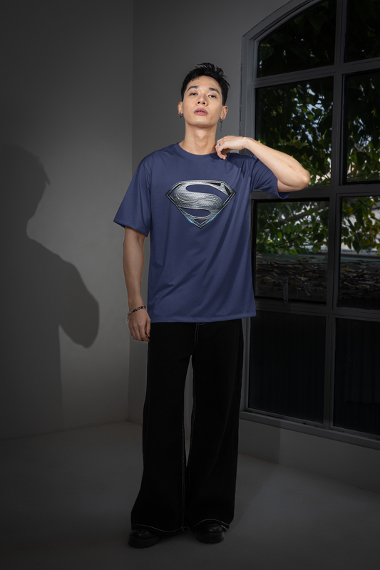Man Of Steel Silver Logo Premium Oversized fit T-shirt (Unisex)