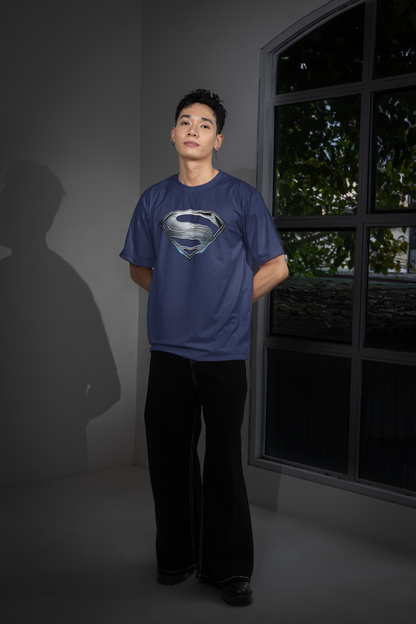 Man Of Steel Silver Logo Premium Oversized fit T-shirt (Unisex)