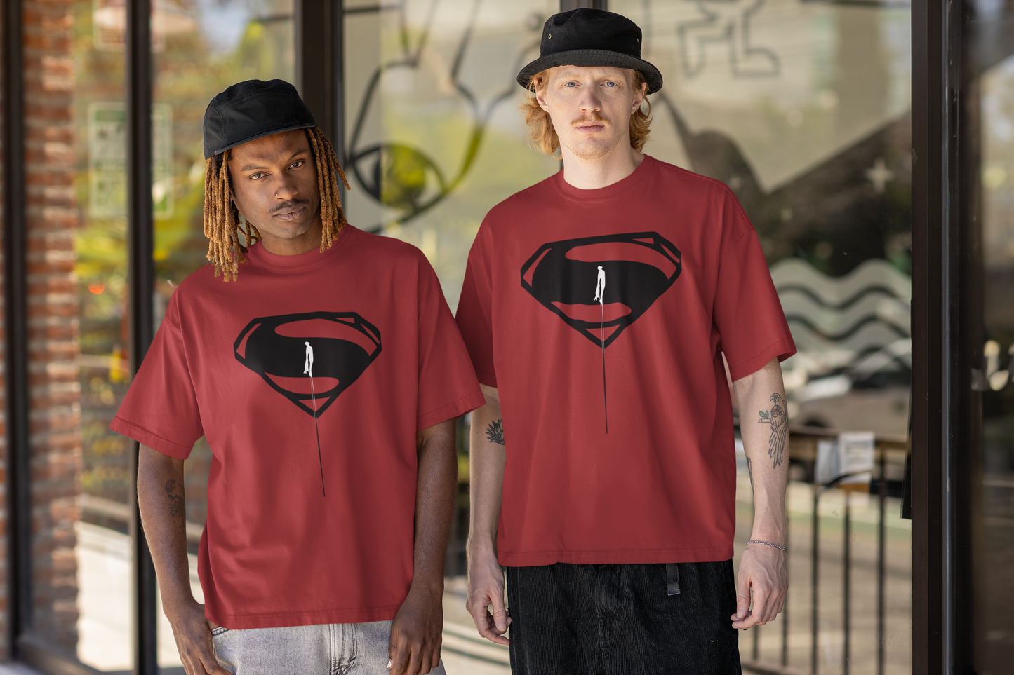 Man Of Steel Flight Logo Premium Oversized fit T-shirt (Unisex)
