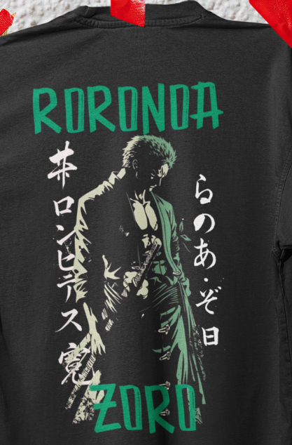 Roronoa Zoro Black Oversized T-Shirt - Unisex