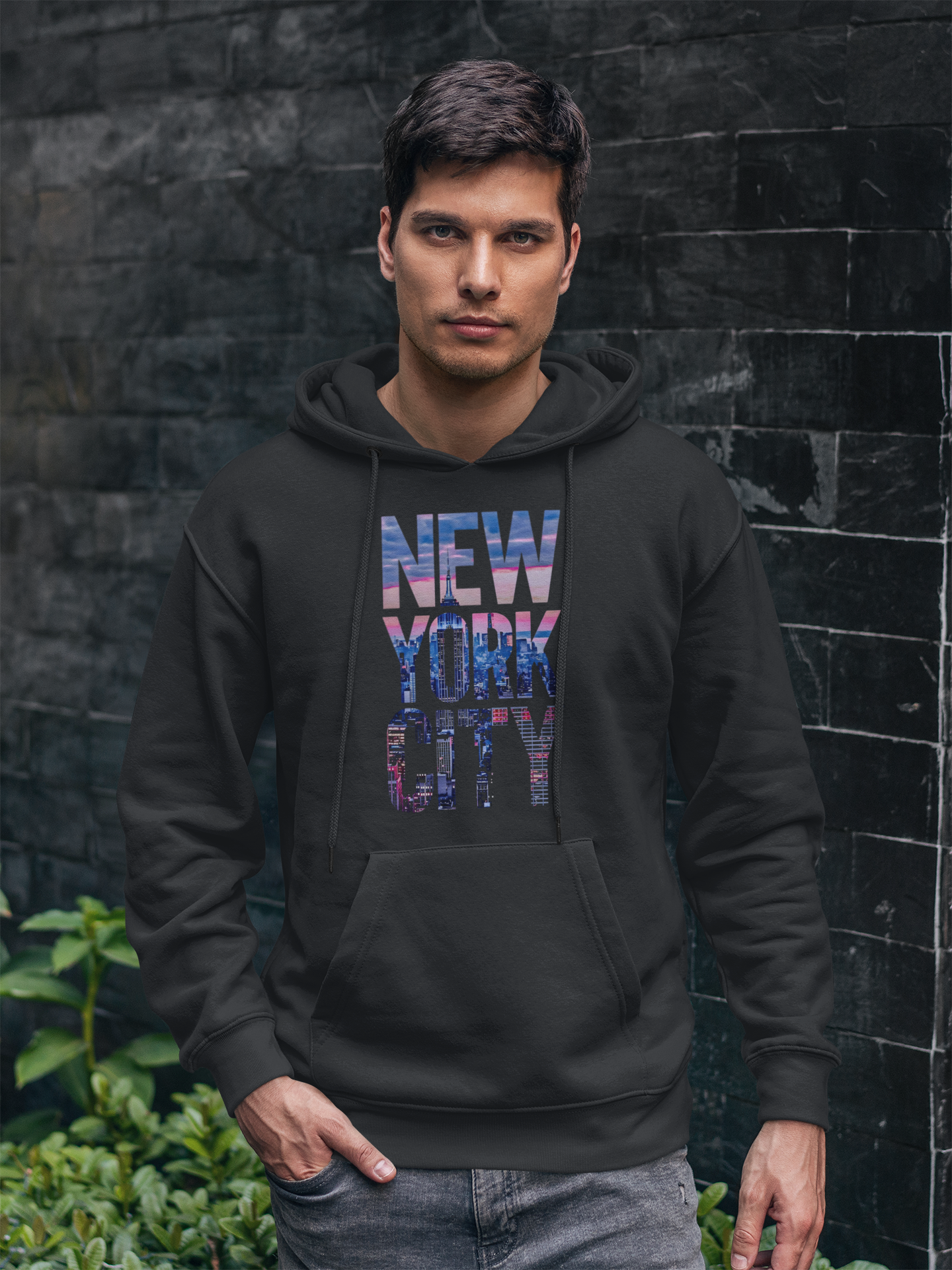 New York City Black Pullover Hoodie - Unisex