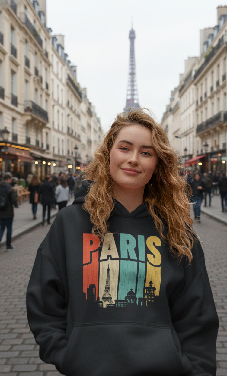 Paris Graphic Pullover Hoodie - Unisex