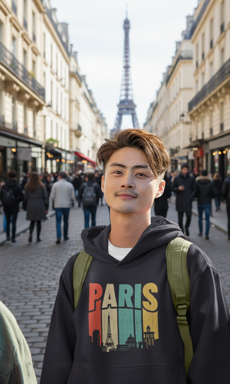 Paris Graphic Pullover Hoodie - Unisex